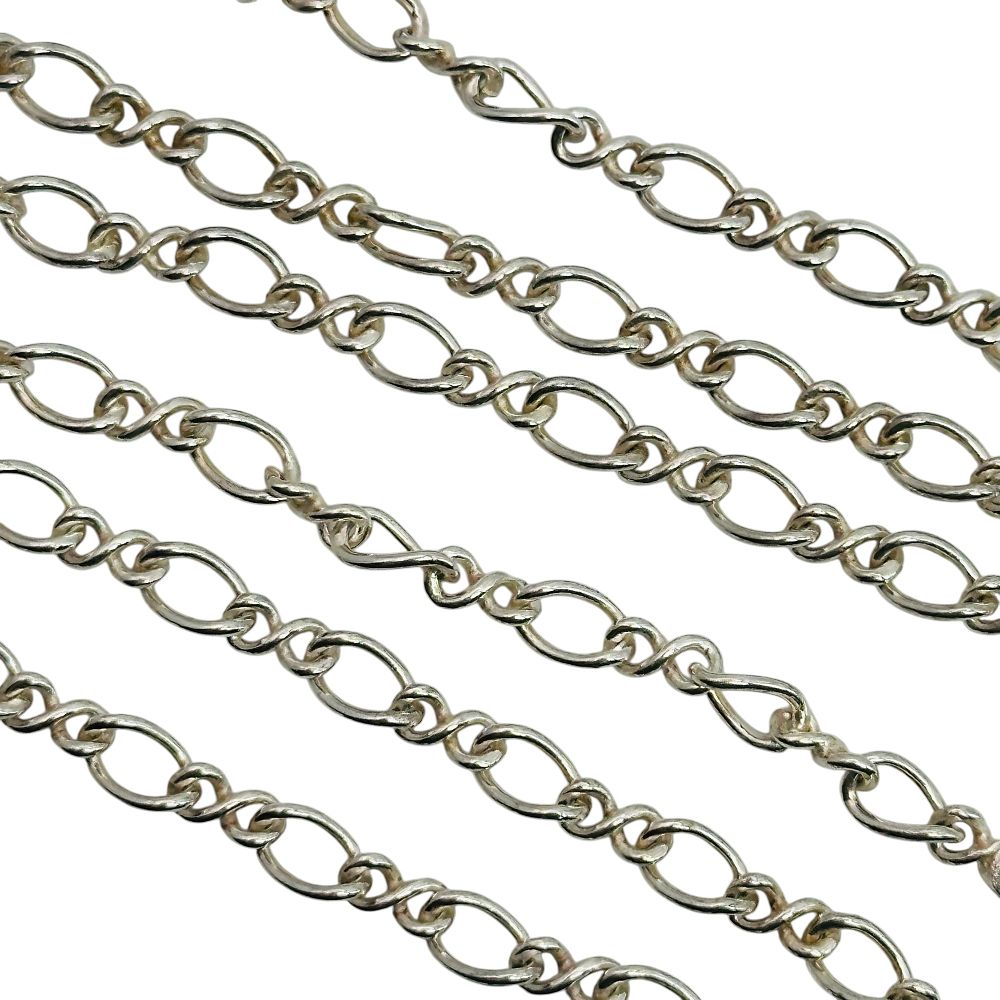 Lot 76: Signed Italy Sterling Figaro Chain Necklace