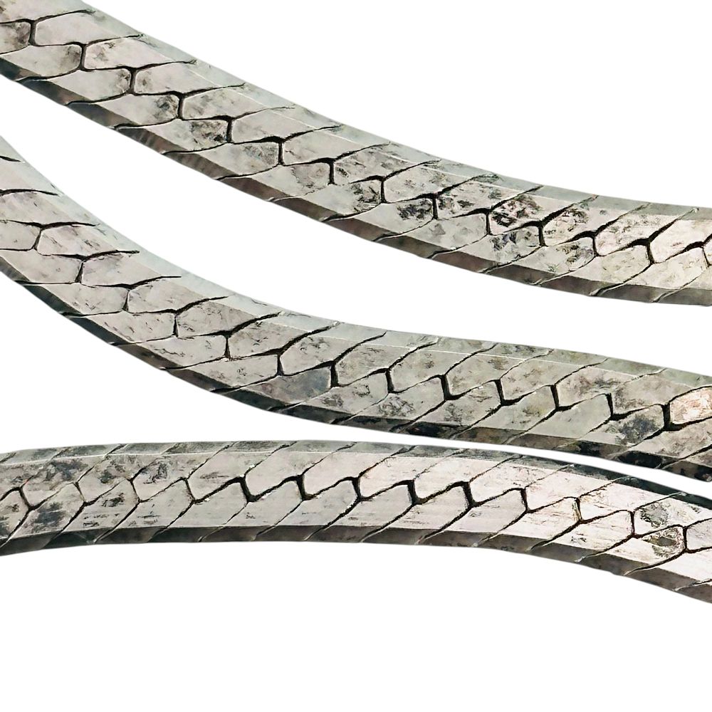 Lot 79: Italy Sterling Flat Snake Chain Necklace