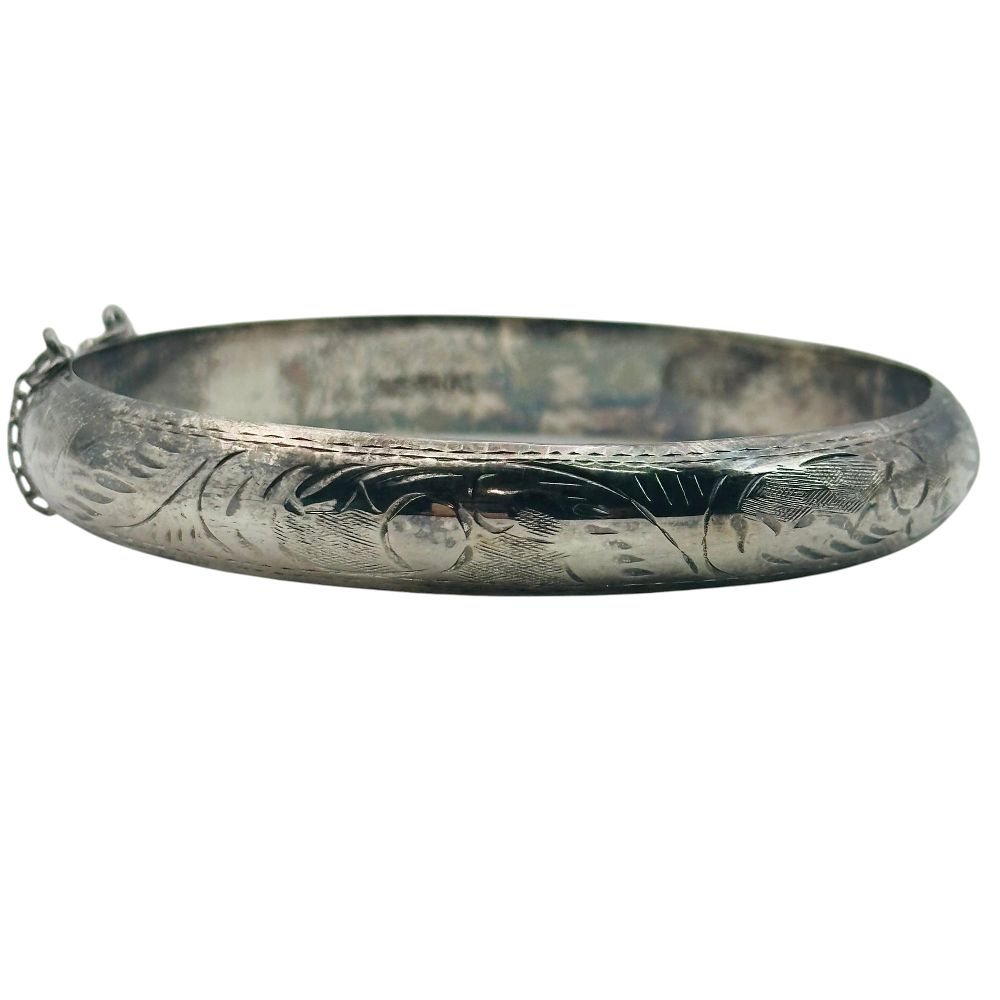 Lot 82: Signed Sterling Stamped Bangle Bracelet