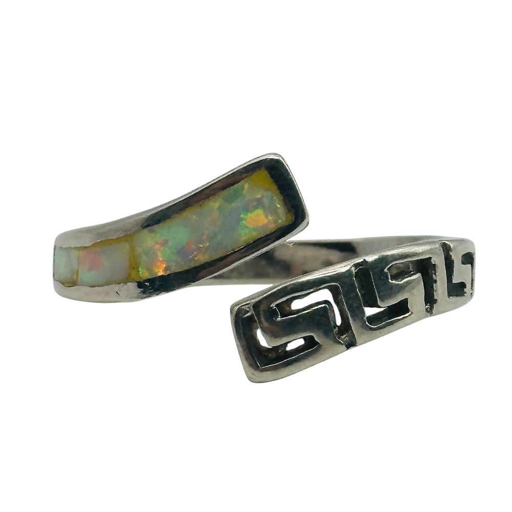 Lot 89: Sterling Opal Wrap Ring Current Size 7.5