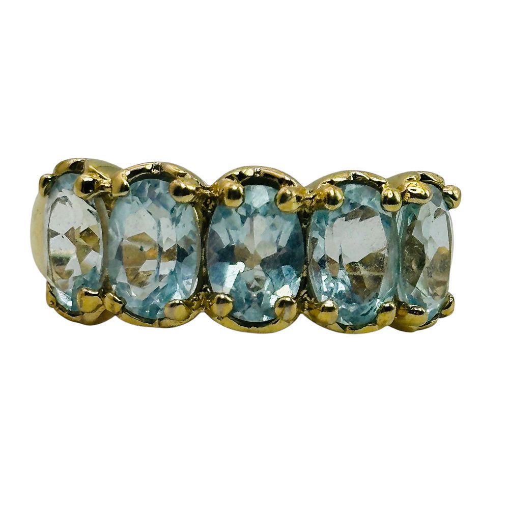 Lot 96: Sterling Topaz Ring Sz 8