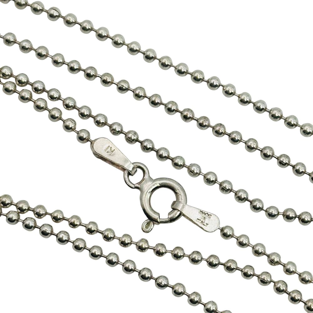 Lot 98: Signed Italy Sterling Bead Chain Necklace