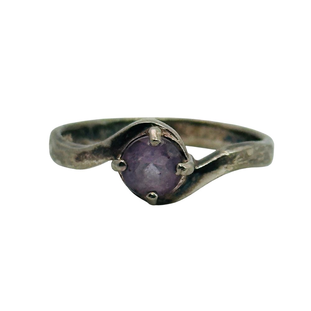 Lot 109: Sterling Amethyst Ring Sz 6.5