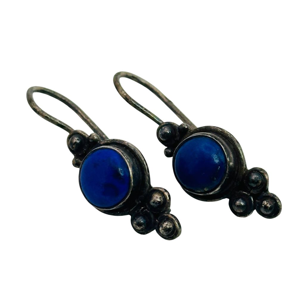 Lot 111: Sterling Lapis Lazuli Earrings