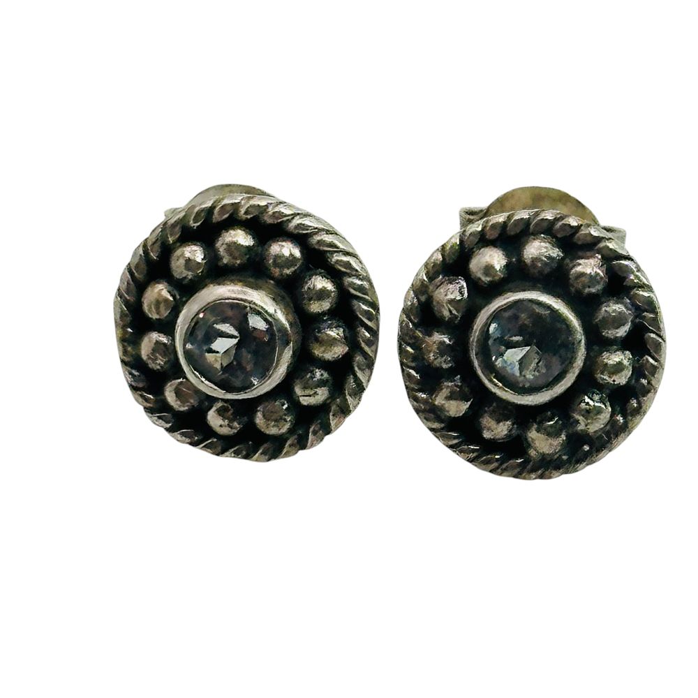 Lot 114: Sterling Aquamarine Earrings