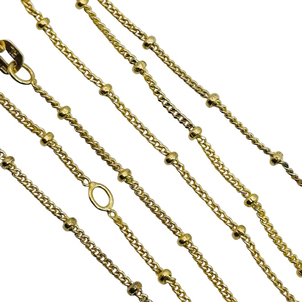 Lot 119: Signed Italy Sterling Beaded Curb Chain Necklace