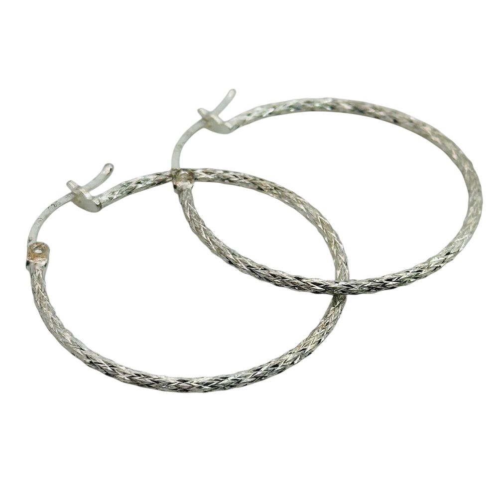 Lot 120: Mexico Sterling Hoop Earrings