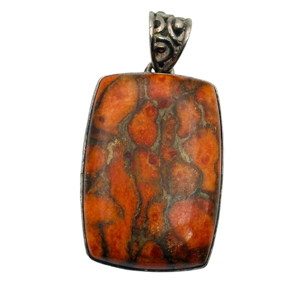 Lot 123: Sterling Copper Grange Turquoise Pendant