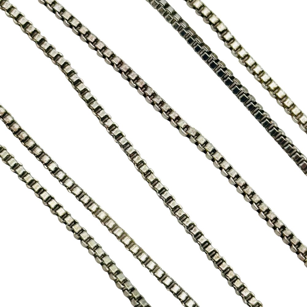 Lot 132: Sterling Box Chain Necklace