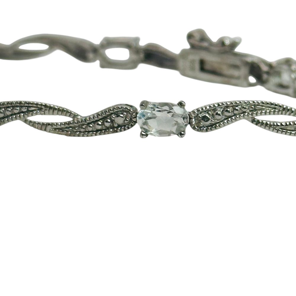 Lot 137: Sterling Clear Stone Bracelet