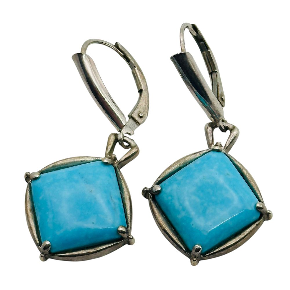 Lot 145: Sterling Turquoise Earrings