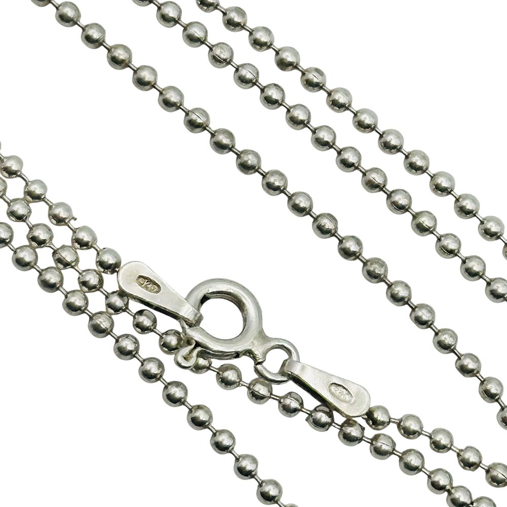 Lot 147: Italy Sterling Bead Chain Necklace