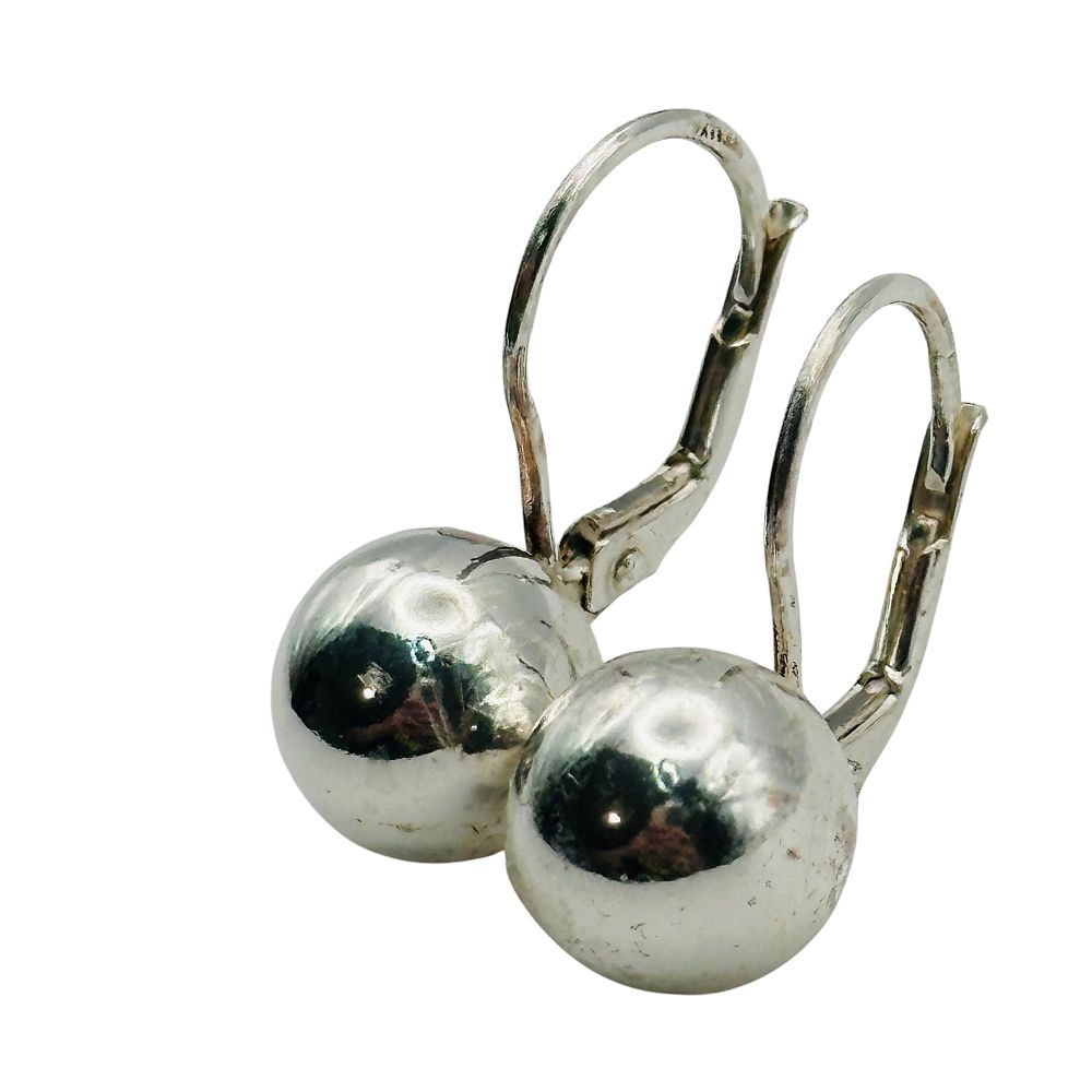 Lot 154: Italy Sterling Ball Jacket Earrings