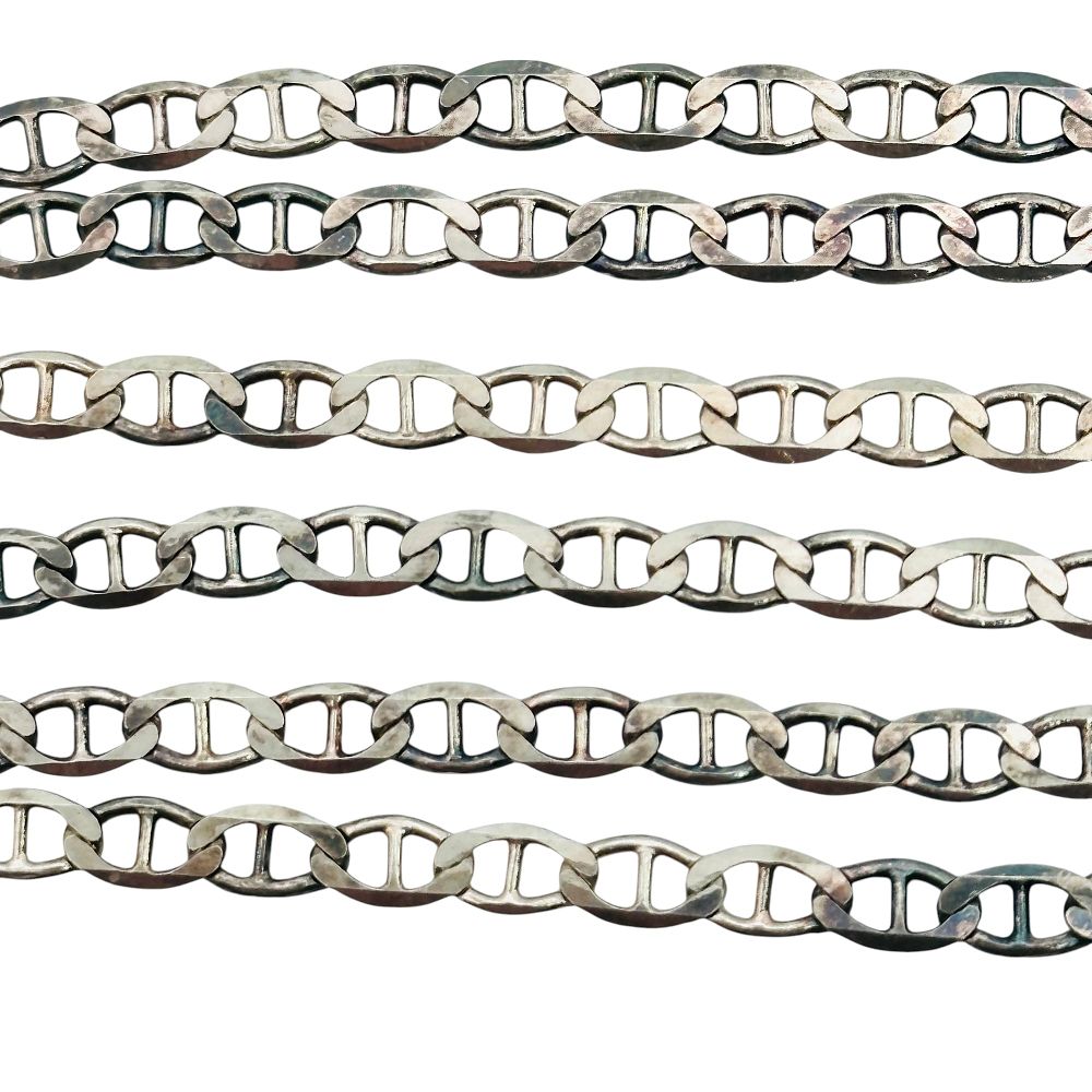 Lot 159: Italy Sterling Flat Chain Necklace