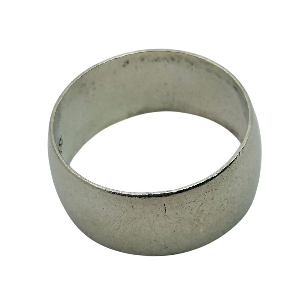 Lot 161: Signed Sterling Wide Band Ring Sz 9