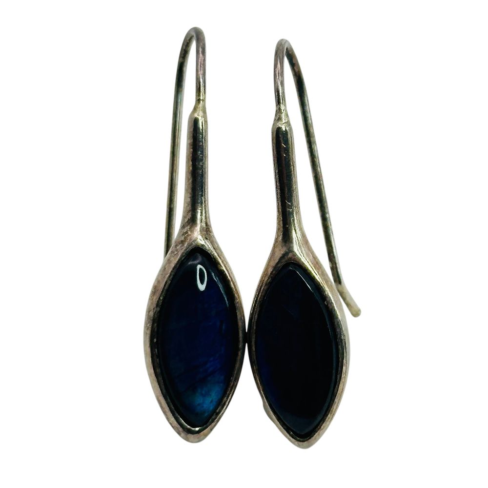 Lot 171: Signed Sterling Marquise Cut Earrings