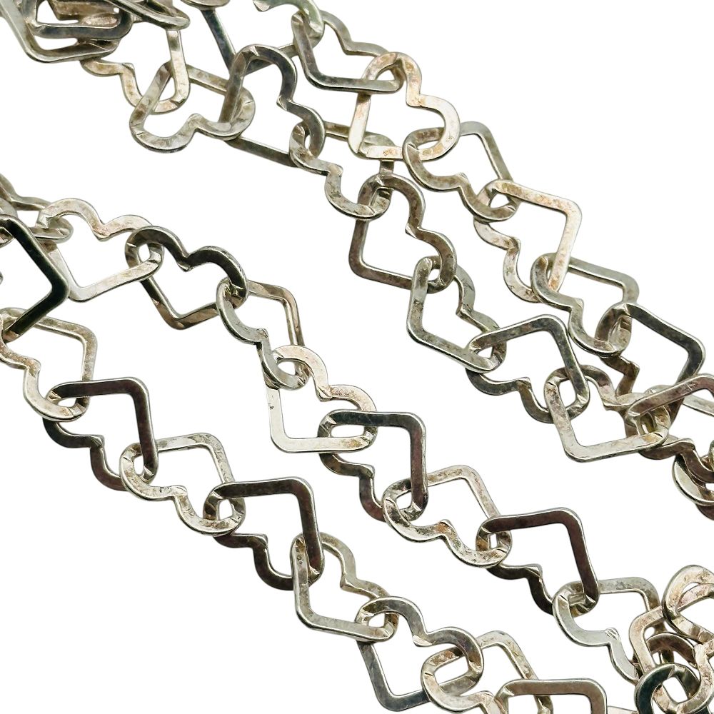 Lot 178: Milor Italy Sterling Double Heart Chain Bracelet