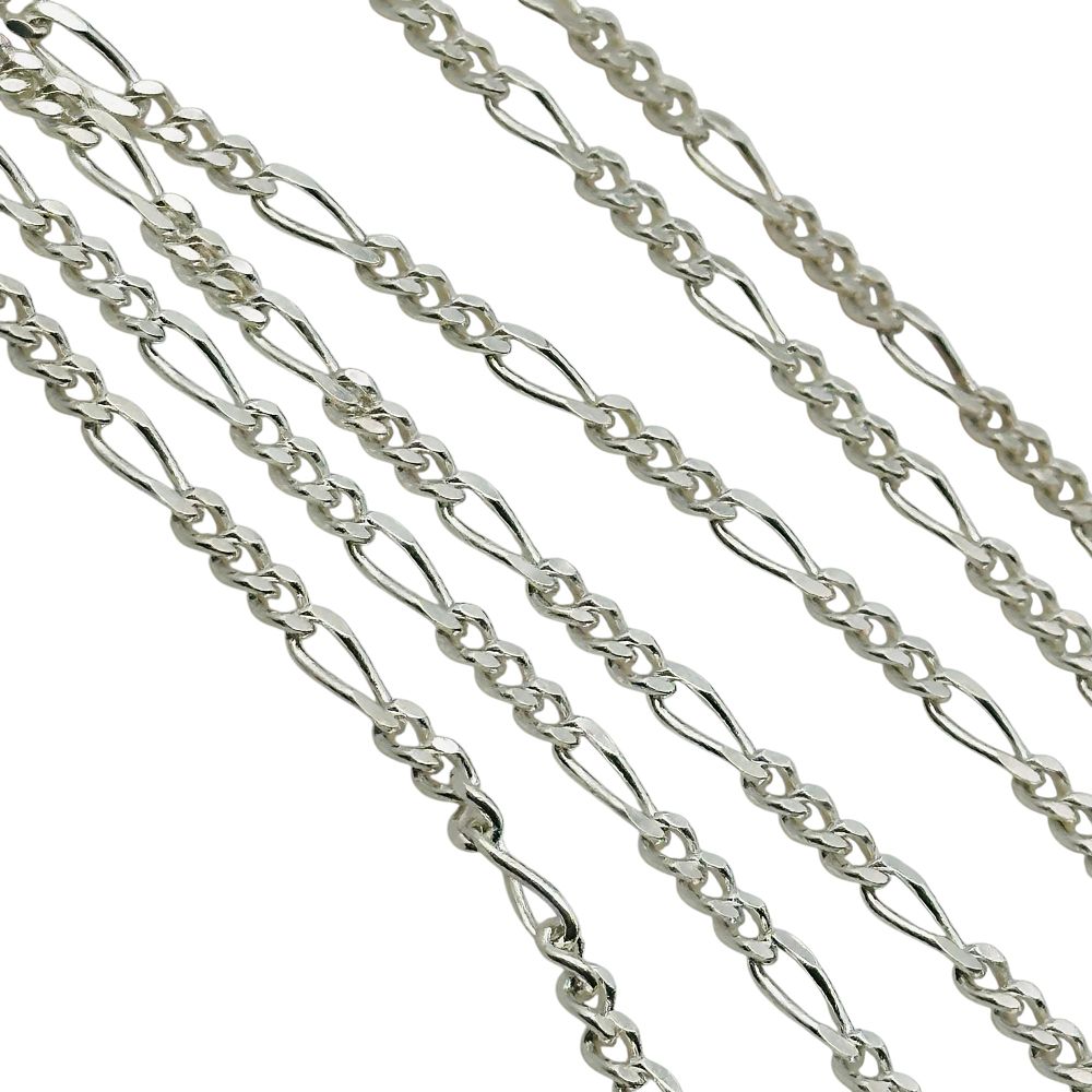 Lot 181: Signed Italy Sterling Figaro Chain Necklace