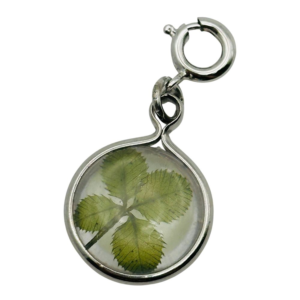 Lot 195: Sterling Epoxy Clover Charm