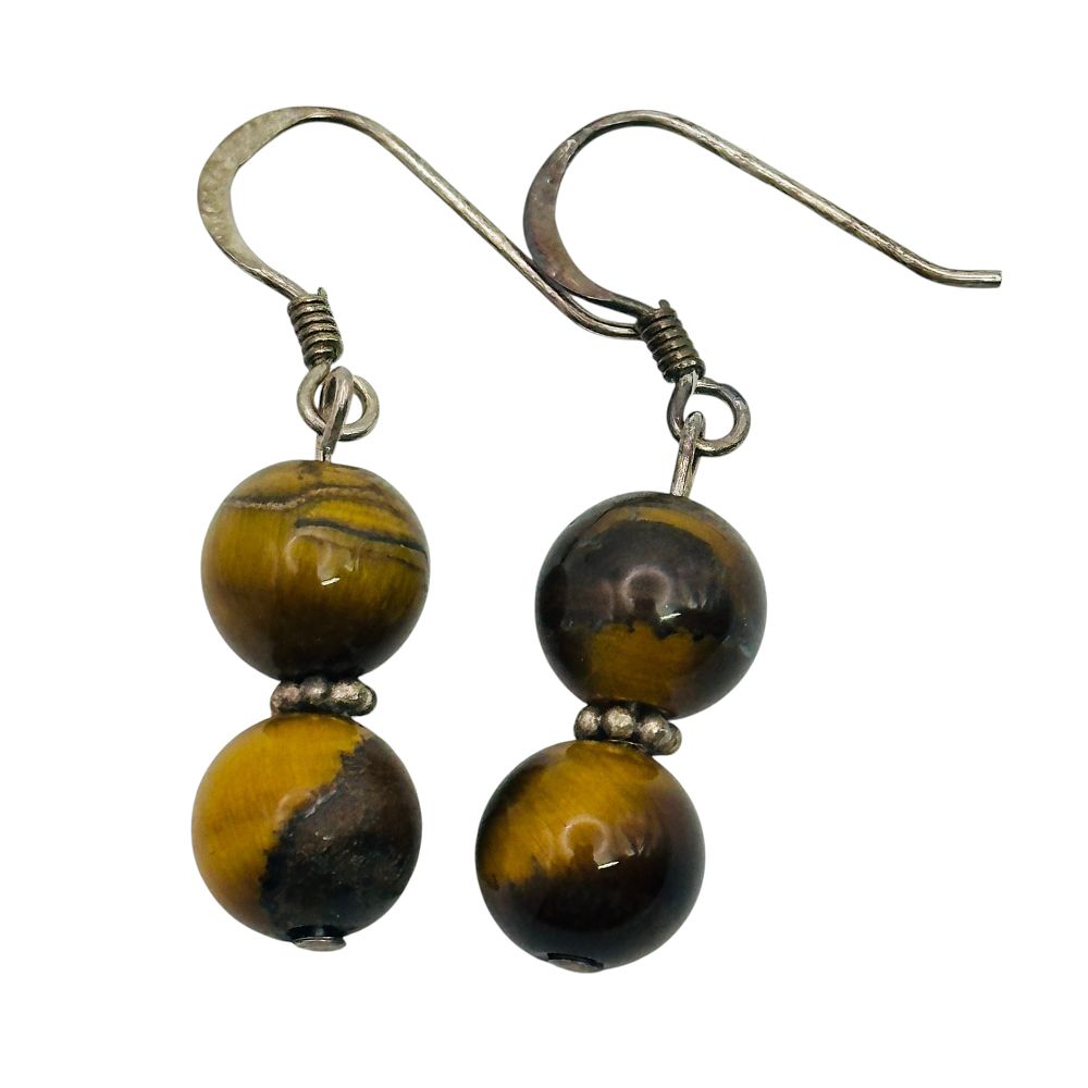 Lot 202: Sterling Tigers Eye Earrings