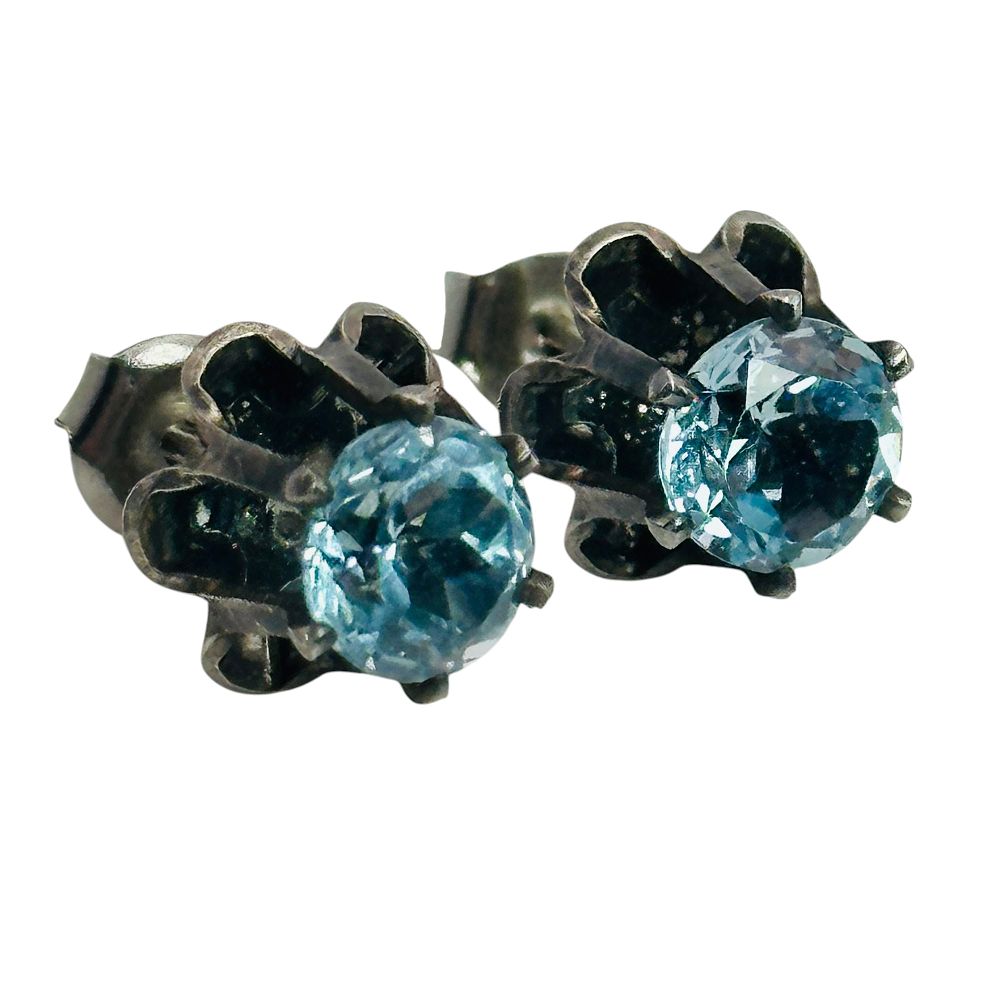 Lot 208: Vintage Sterling Topaz Earrings