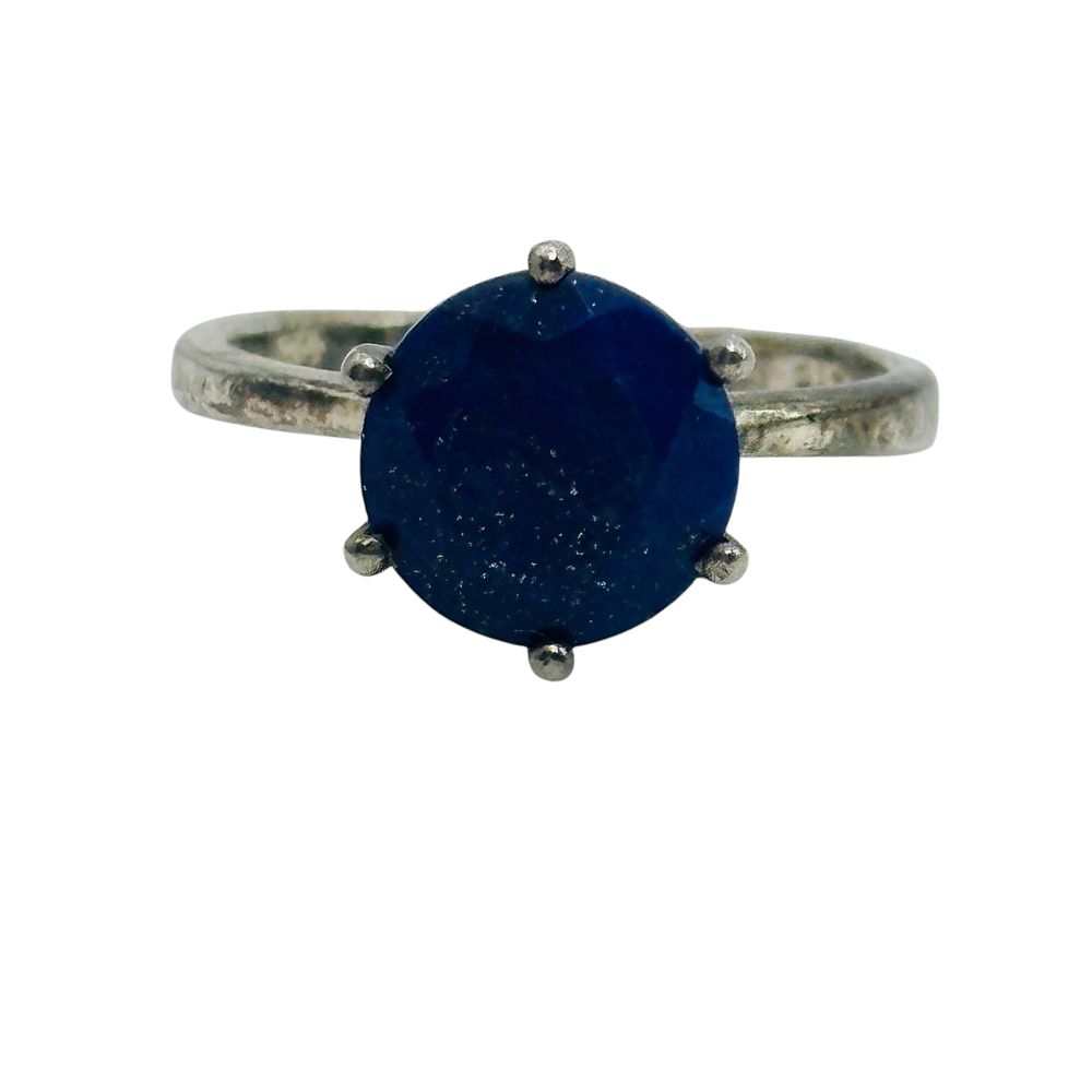 Lot 213: Sterling Lapis Lazuli Ring Sz 6
