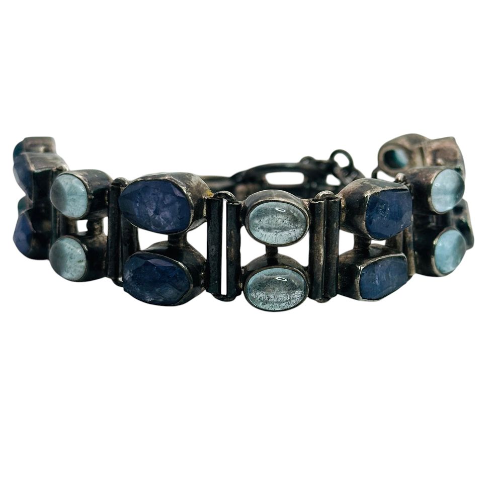 Lot 216: Sterling Charoite Topaz Bracelet