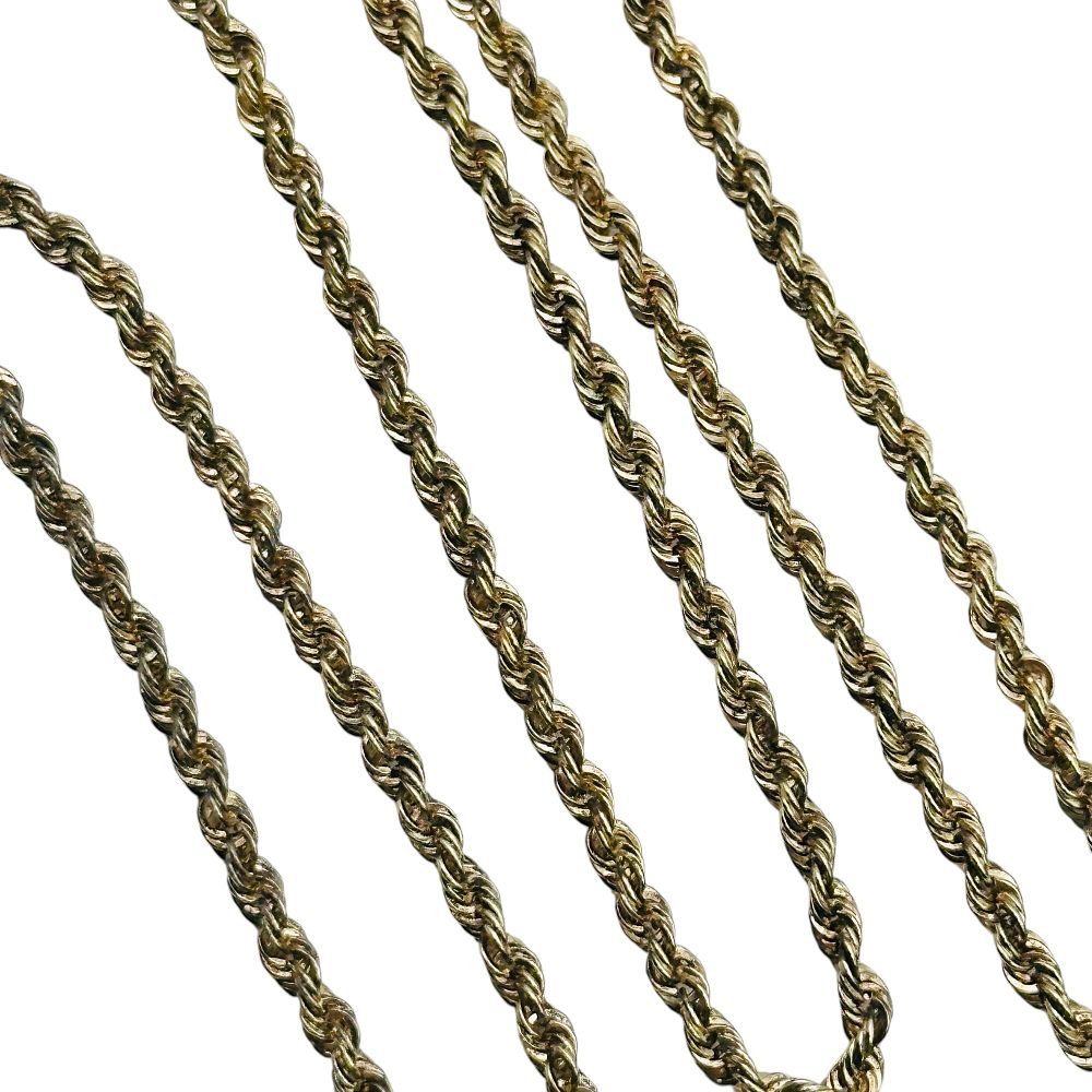 Lot 219: Signed Peru 10k And Sterling Rope Chain Necklace