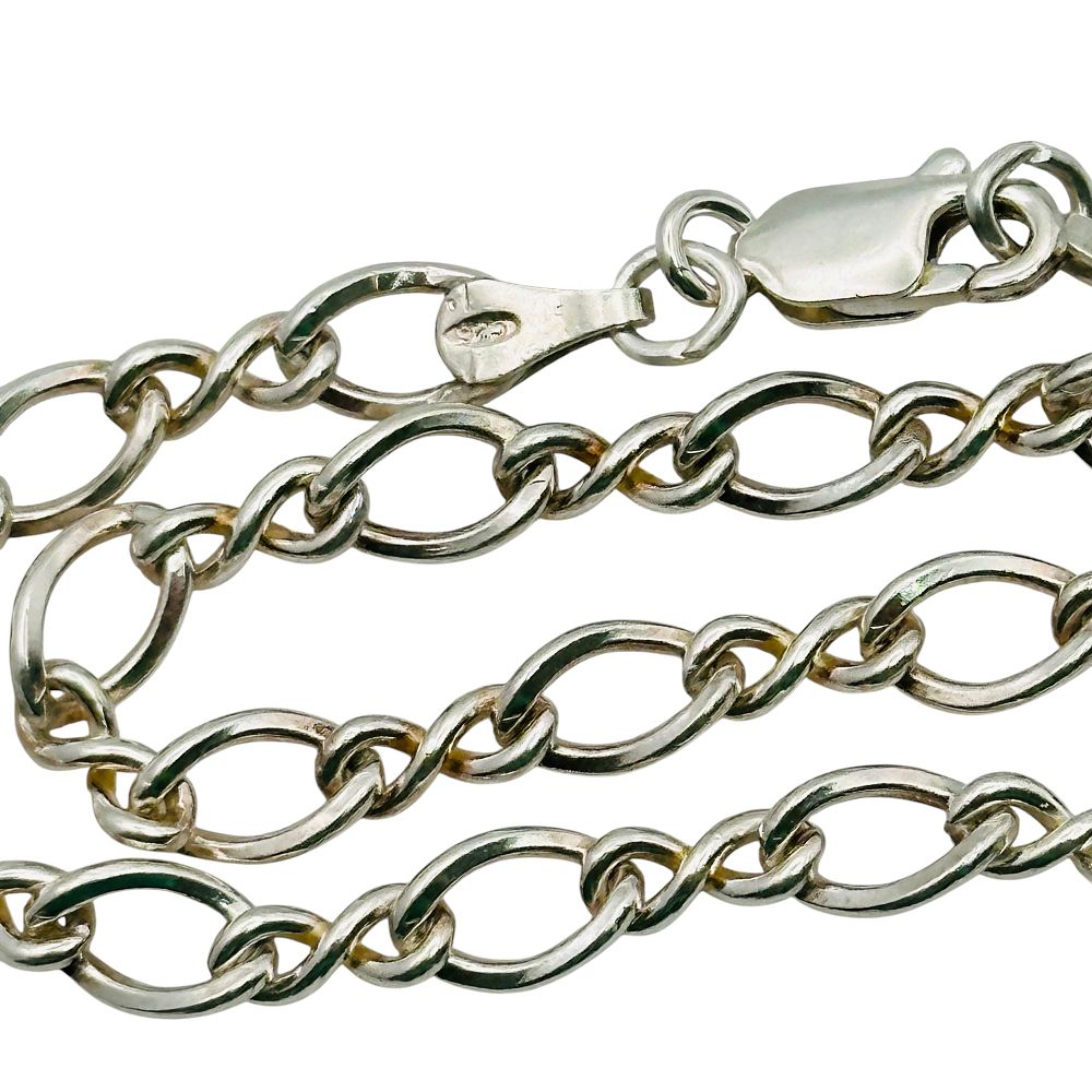 Lot 230: Sterling Figaro Chain Bracelet