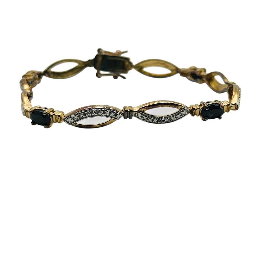 Lot 243: Signed Sterling Sapphire Bracelet