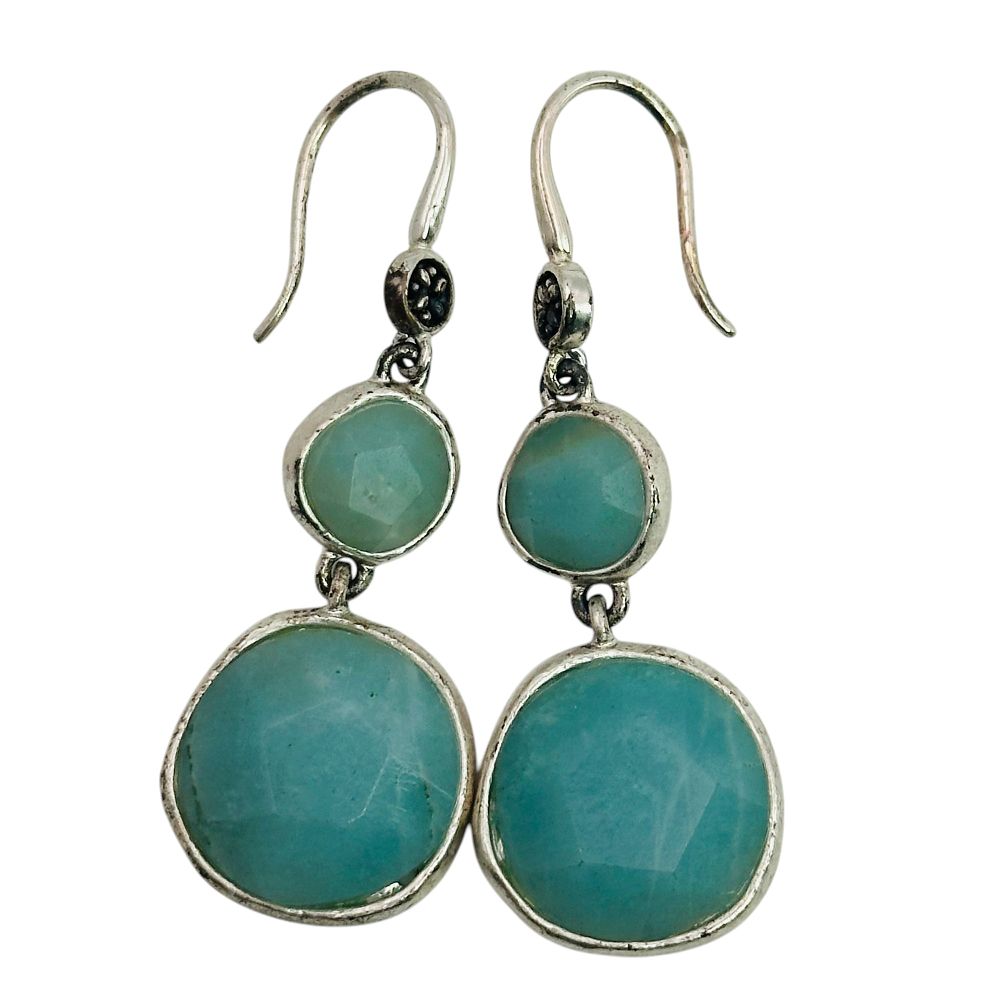 Lot 253: Sterling Chalcedony Earrings