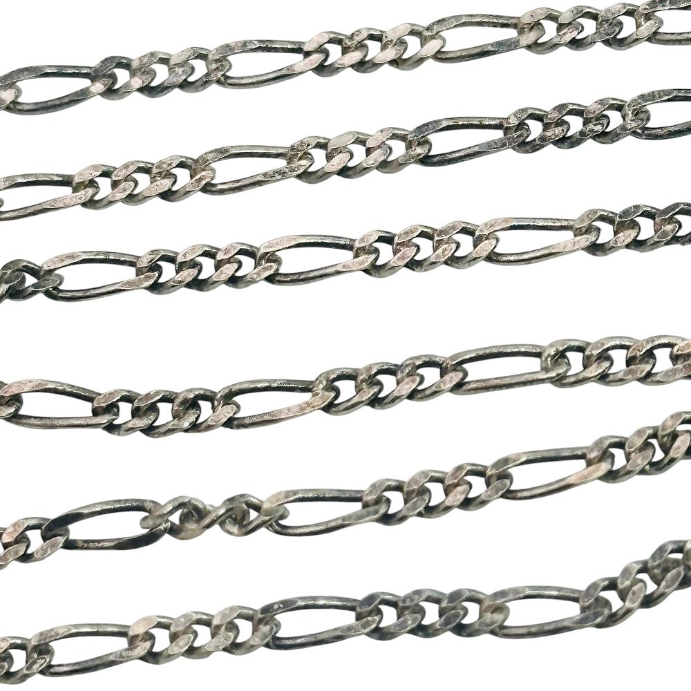 Lot 261: Sterling Figaro Chain Necklace