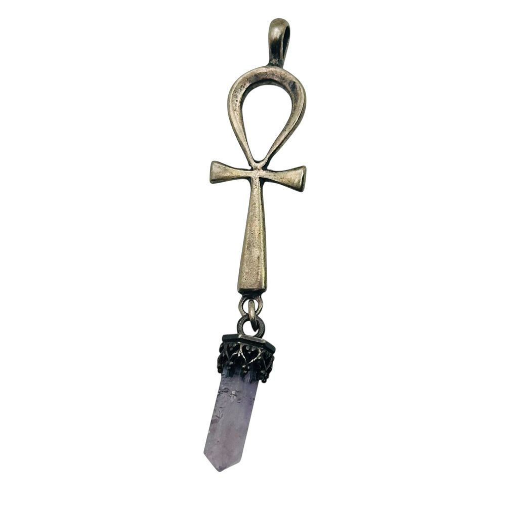 Lot 262: Sterling Amethyst Ankh Pendant