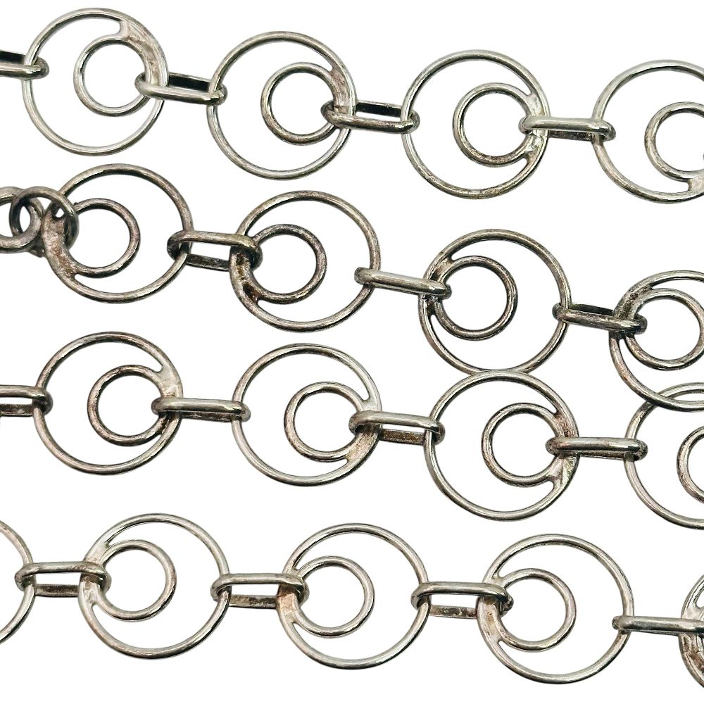 Lot 268: Sterling Circular Chain Necklace
