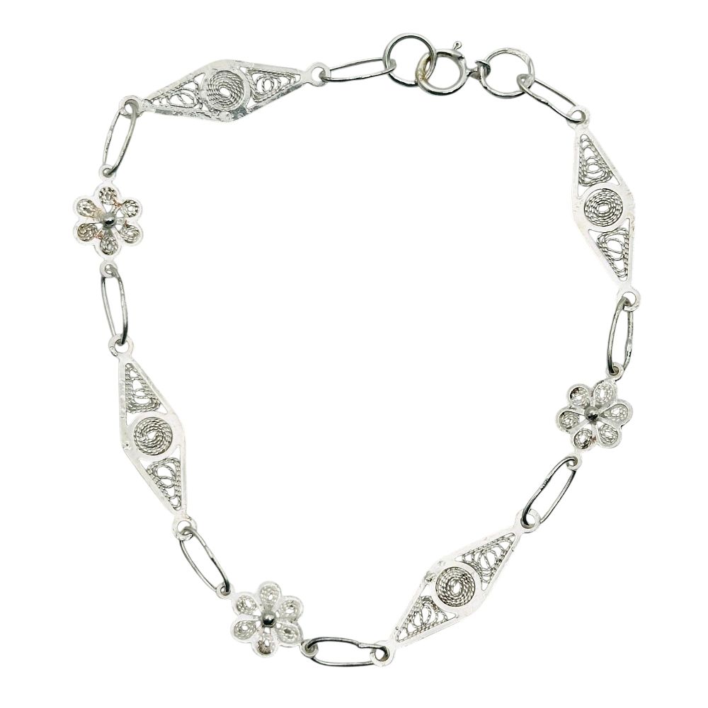 Lot 271: Sterling Filigree Chain Bracelet