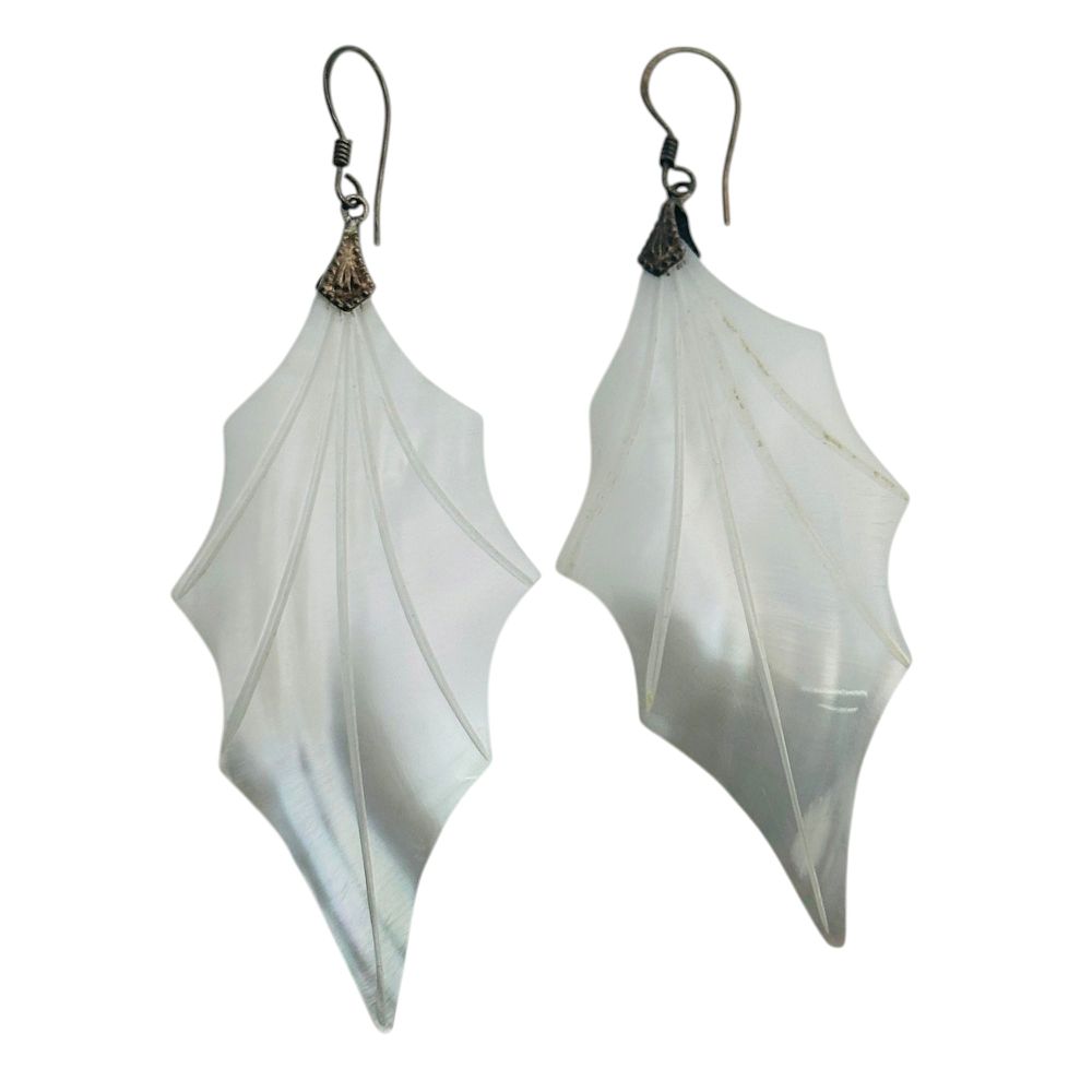 Lot 295: Sterling Mother Of Pearl Dangle Earrings
