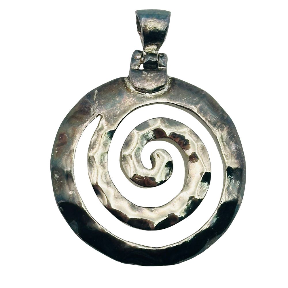Lot 298: Sterling Swirl Hammered Pendant