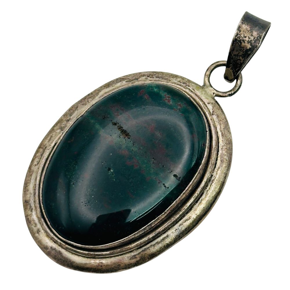 Lot 316: Sterling Agate Oval Pendant
