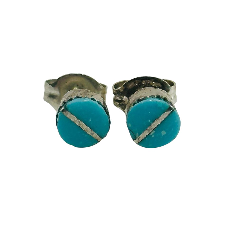 Lot 323: Southwest Sterling Turquoise Earrings