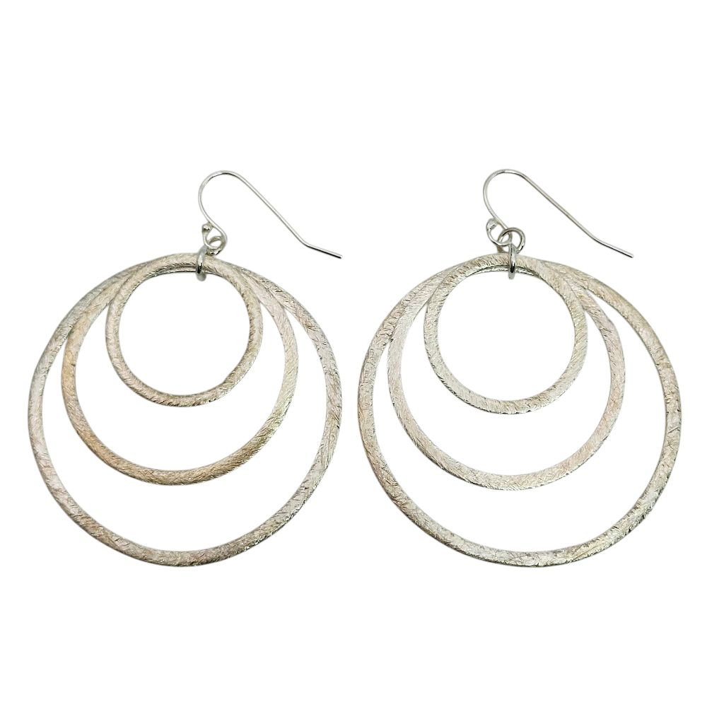 Lot 345: Sterling Circular Dangle Earrings