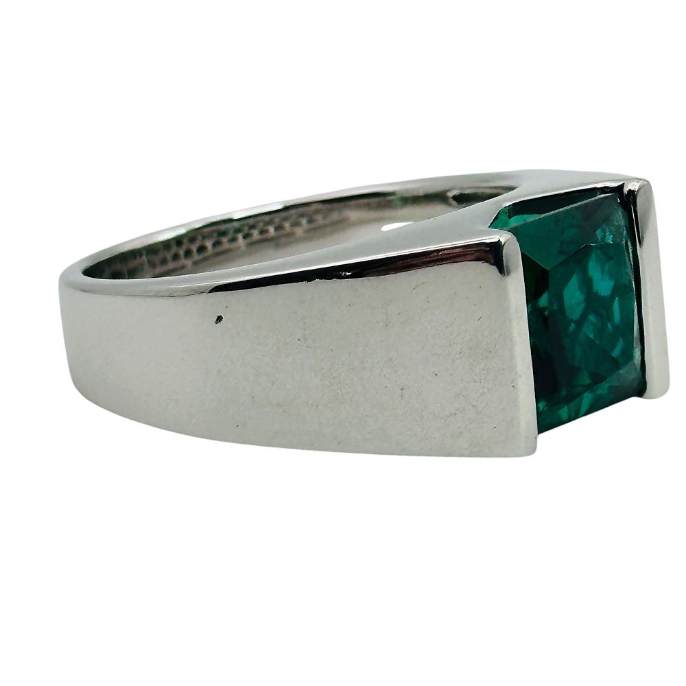 Lot 347: Silpada Sterling Created Emerald Ring Sz 12