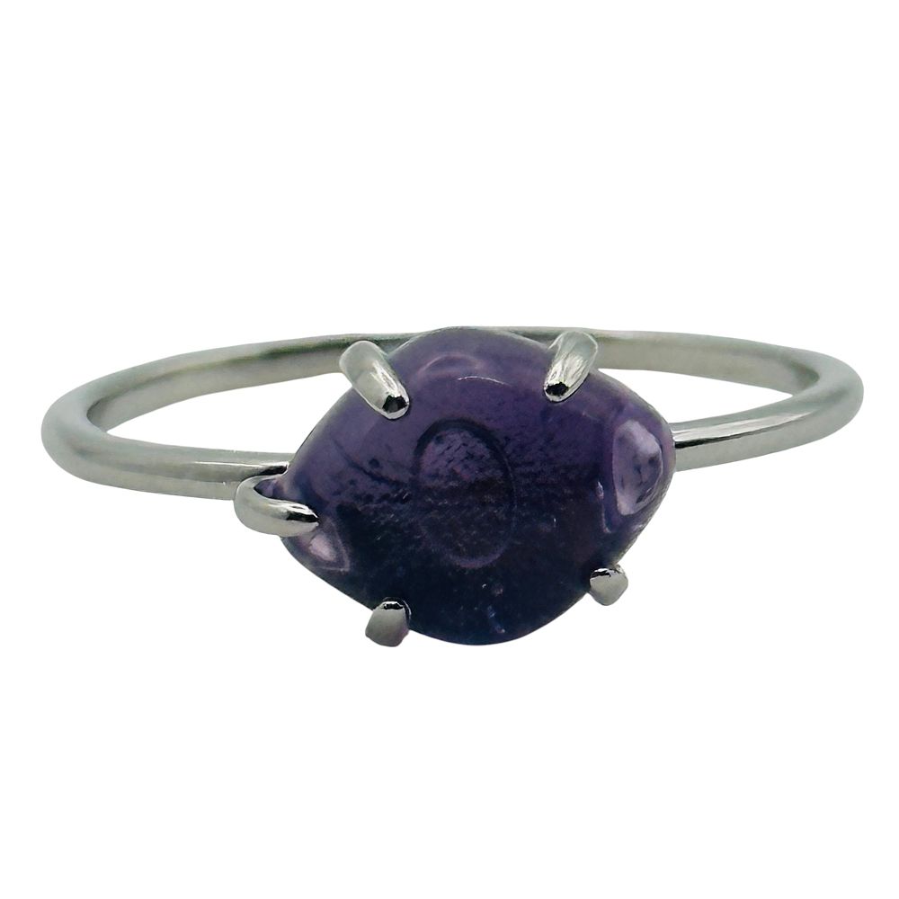 Lot 356: Signed Sterling Amethyst Ring Sz 7