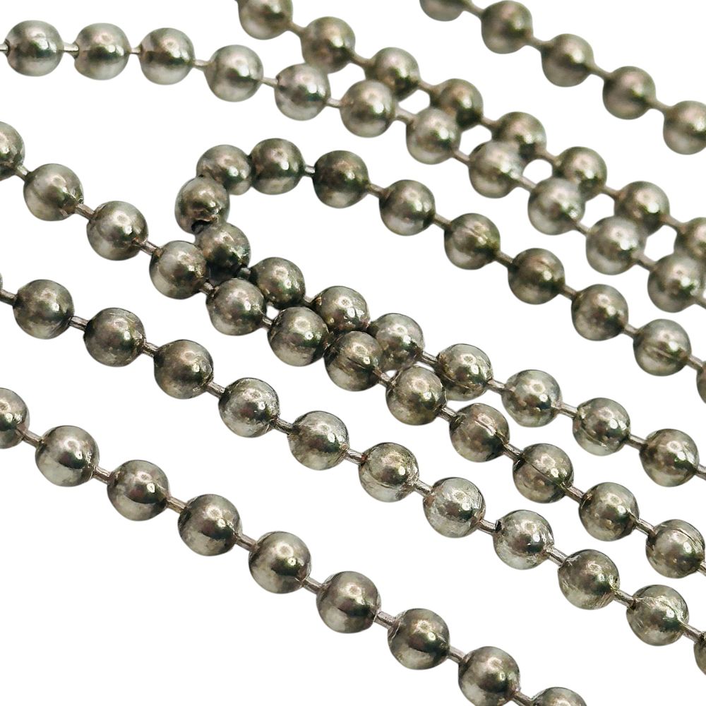 Lot 363: Italy Sterling Bead Chain Long Necklace