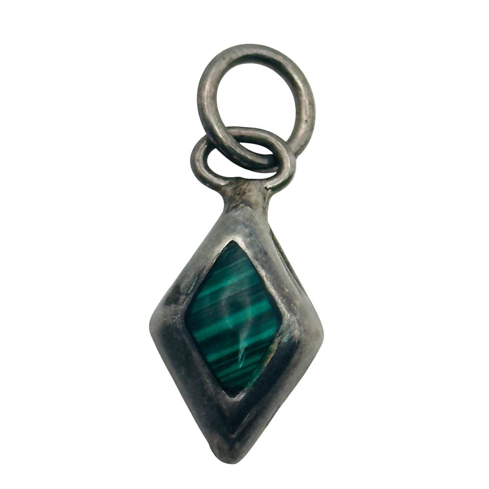 Lot 371: Sterling Malachite Pendant