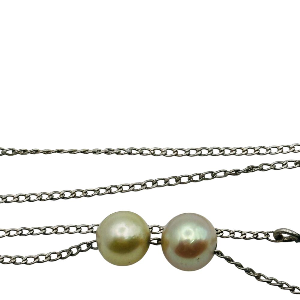 Lot 376: Sterling Pearl Curb Chain Anklet