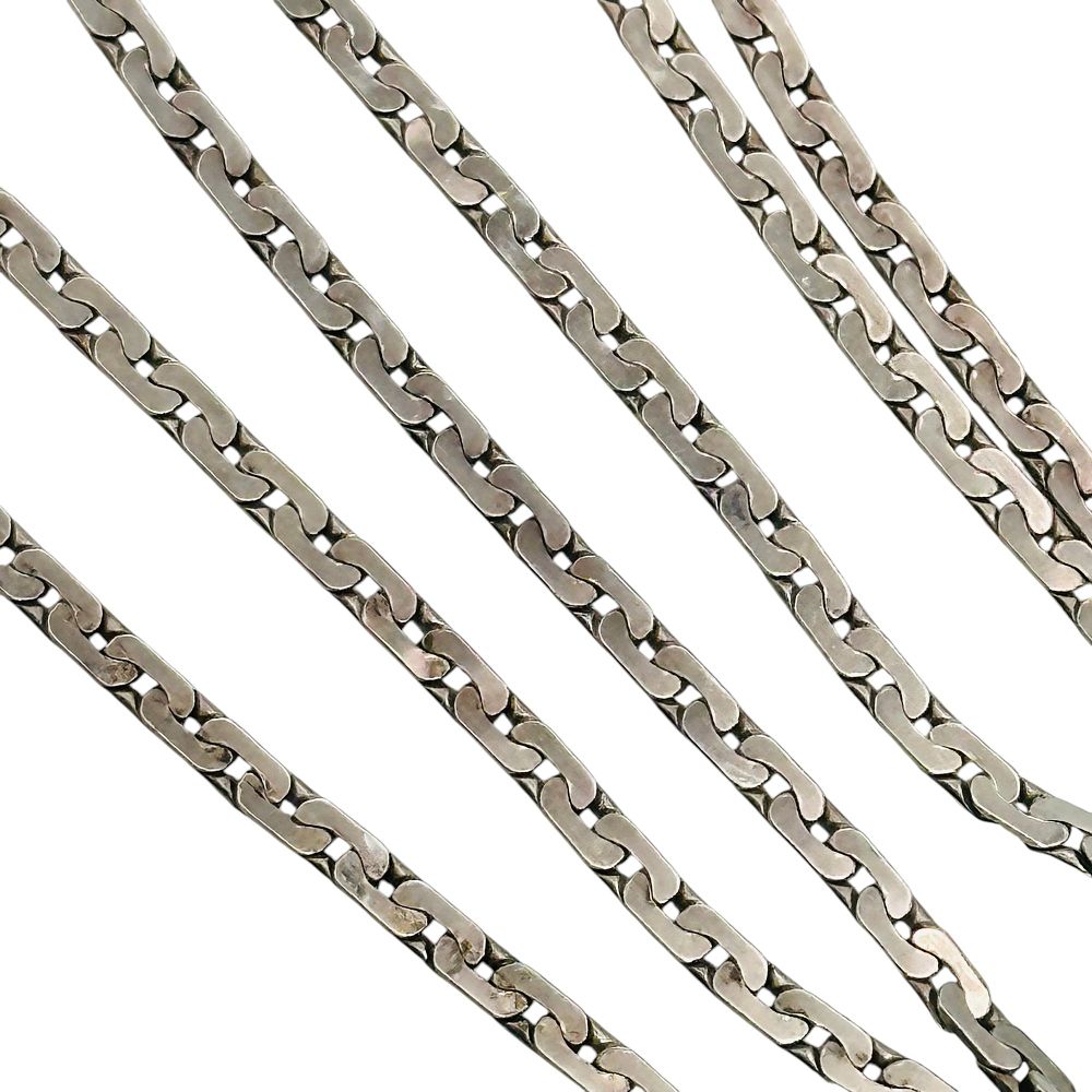 Lot 379: Italy Sterling Flat Chain Necklace