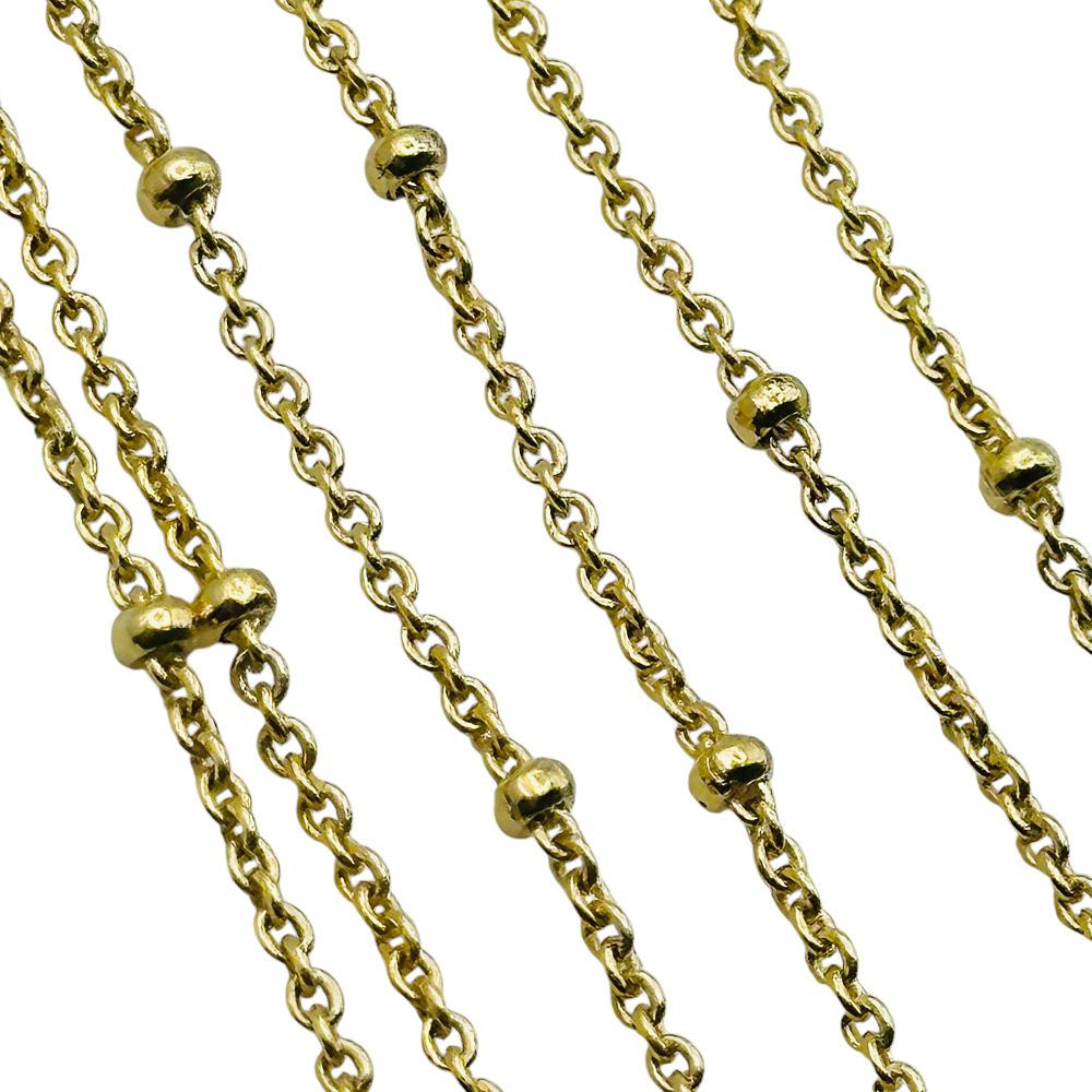 Lot 381: KA 1772 Italy Sterling Cable Chain Bead Necklace