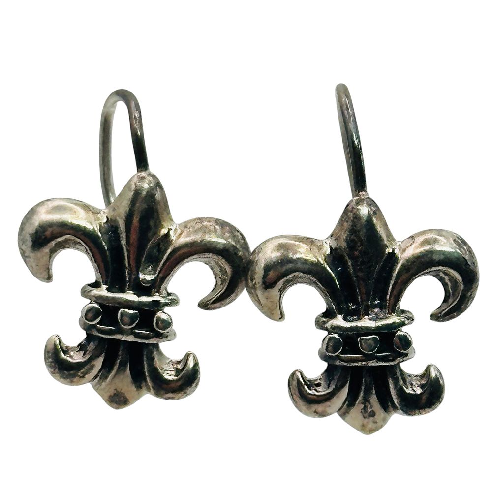 Lot 382: Sterling Fleur De Lis Earrings