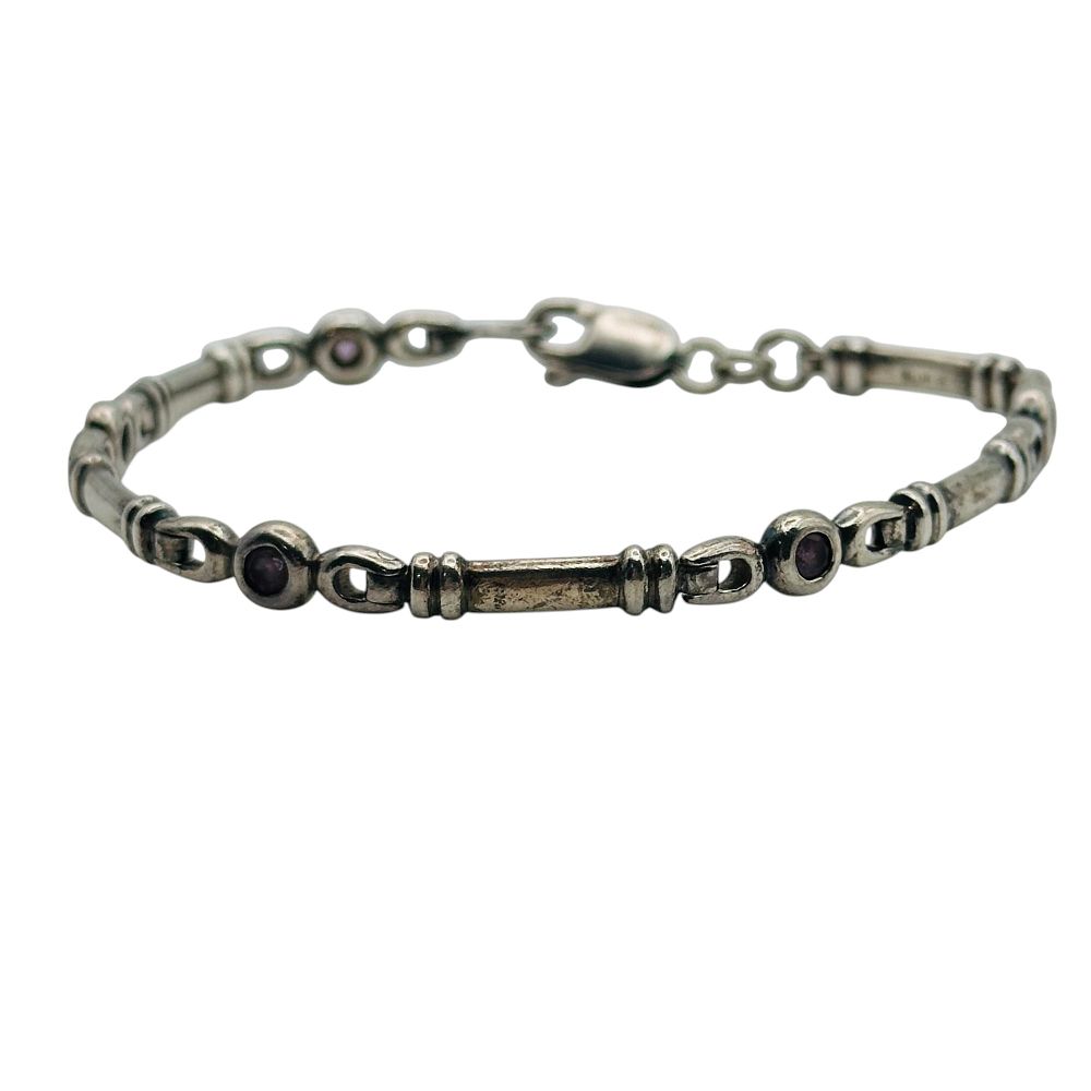 Lot 400: Sterling Amethyst Bracelet
