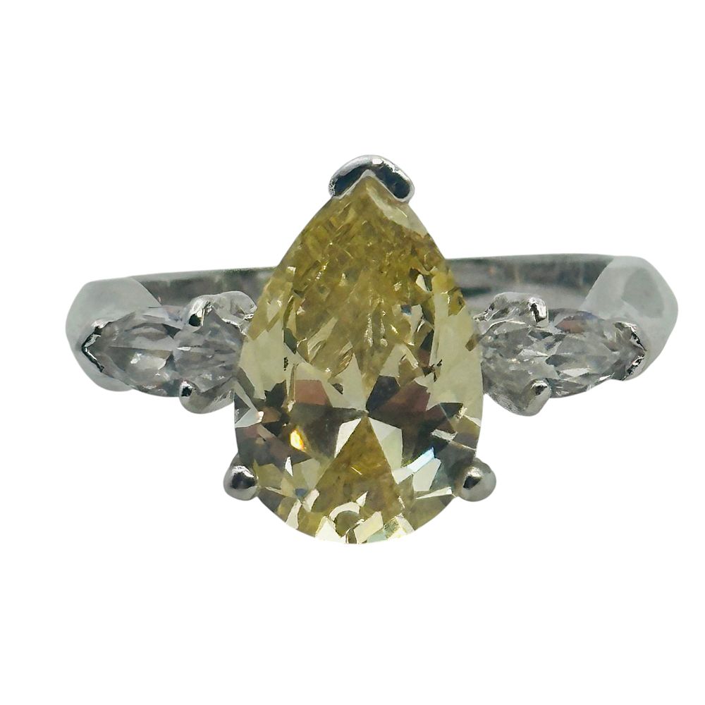 Lot 417: Signed Sterling Rhinestone Ring Sz 6